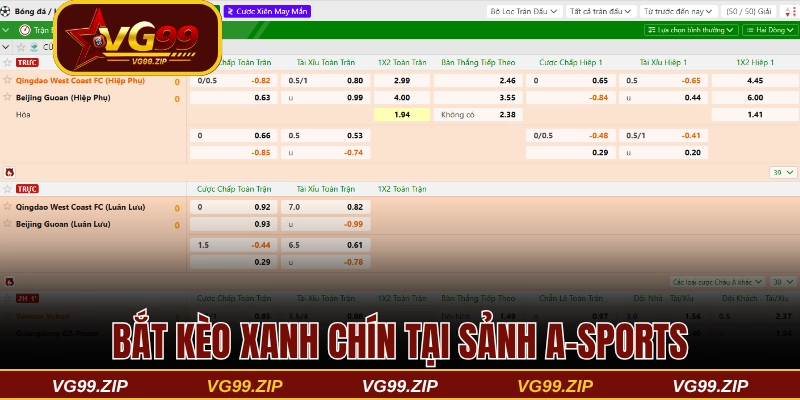 Bắt kèo xanh chín tại sảnh A-Sports