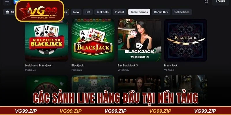 Tổng hợp các sảnh live hàng đầu tại nền tảng