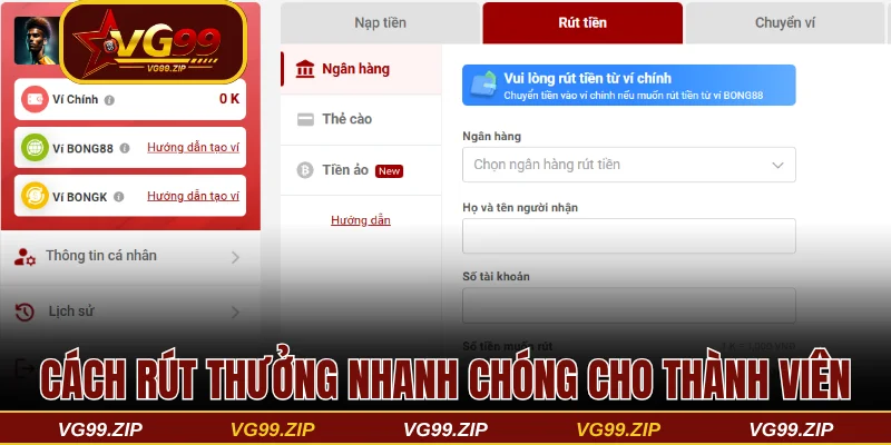 Cách rút thưởng nhanh chóng cho thành viên mới